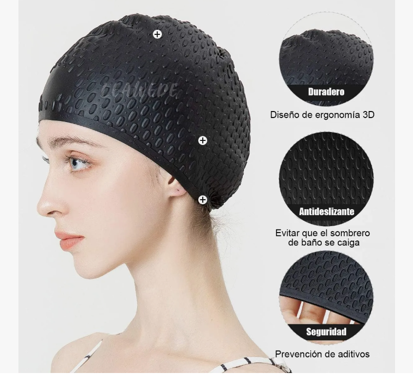 Foto 3 pulgar | 2pzs Gorro Xtellar De Natacion Silicona Para Hombres Y Mujeres Dama