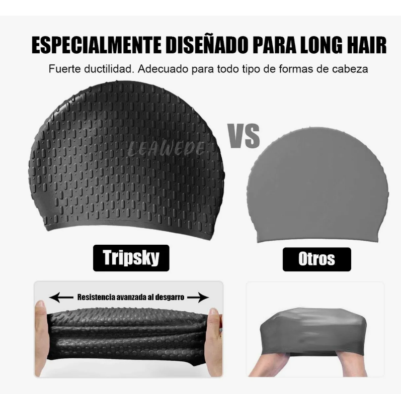Foto 4 pulgar | 2pzs Gorro Xtellar De Natacion Silicona Para Hombres Y Mujeres Dama