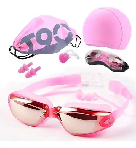 Foto 2 pulgar | Set Natación Xtellar  5pz  Gogles+gorra+clip Nariz+tapones+bolsa Rosa