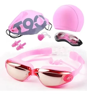 Foto 1 | Set Natación Xtellar 5pz Gogles+gorra+clip Nariz+tapones+bolsa Rosa