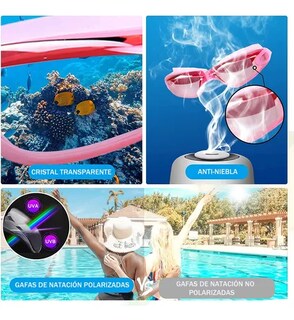 Foto 2 | Set Natación Xtellar 5pz Gogles+gorra+clip Nariz+tapones+bolsa Rosa