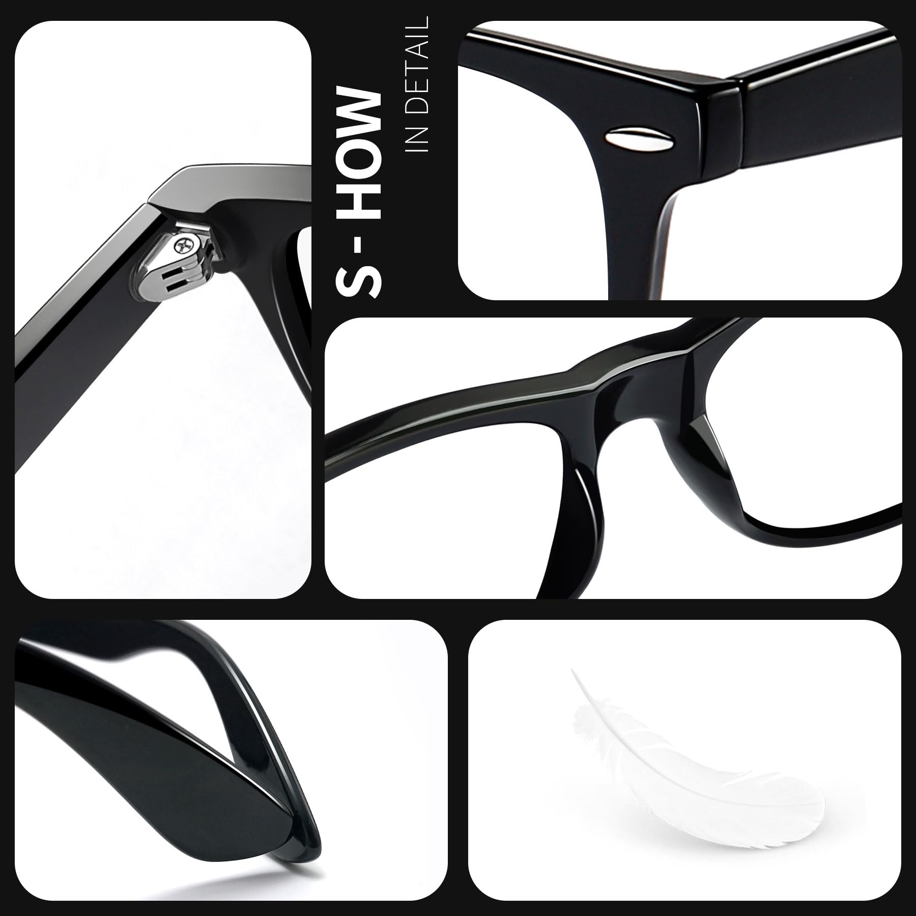 Foto 6 pulgar | Lentes Joopin Square Black Clear UV400 Unisex - Venta Internacional