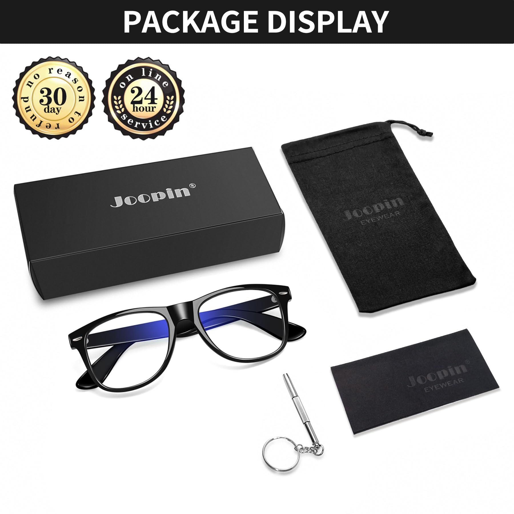 Foto 7 pulgar | Lentes Joopin Square Black Clear UV400 Unisex - Venta Internacional