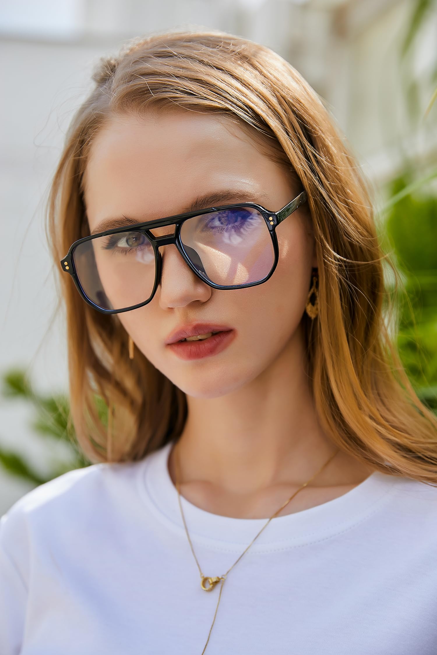 Foto 4 pulgar | Gafas Bloqueadoras De Luz Azul Feisedy Fake Nerd Clear Square - Venta Internacional.