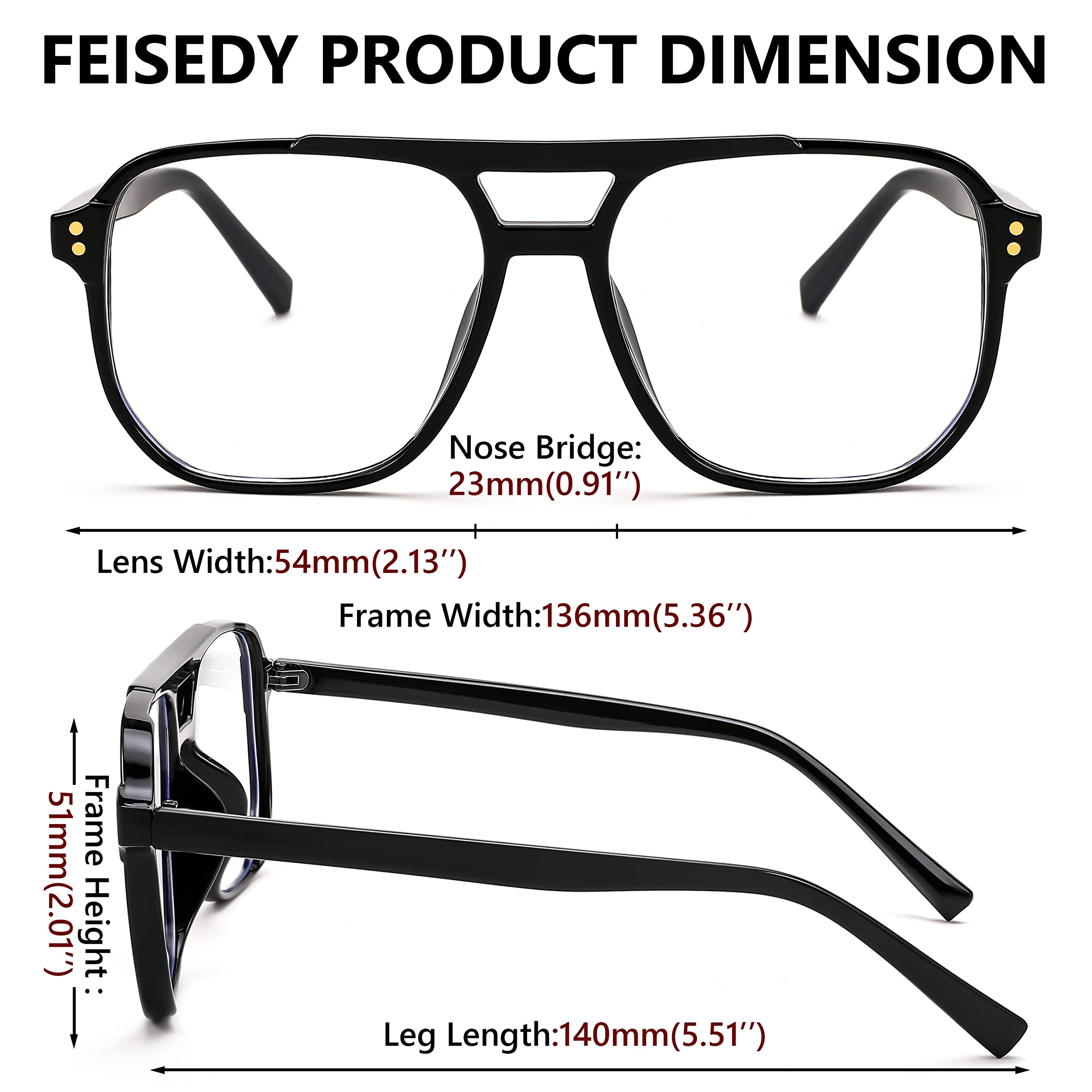 Foto 6 pulgar | Gafas Bloqueadoras De Luz Azul Feisedy Fake Nerd Clear Square - Venta Internacional.