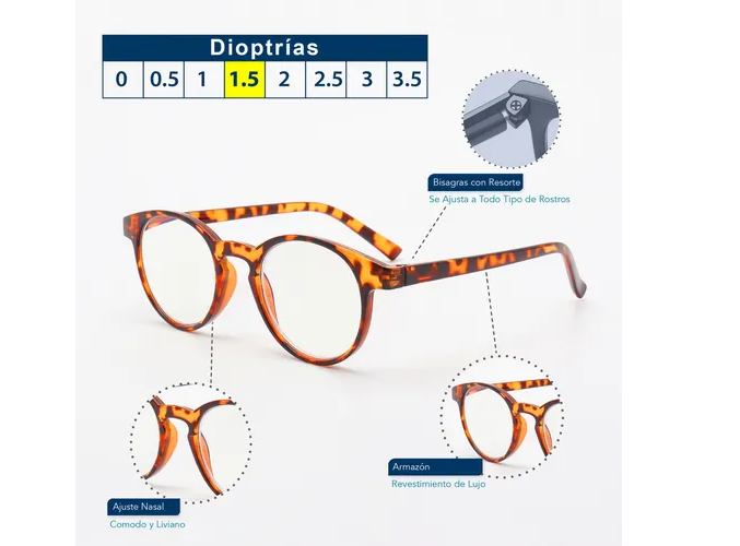 Foto 5 pulgar | Magma Xtellar Life Paquete De 5 Lentes Graduados 1.5 Dioptrías Para Computadora Y Lectura Con Tecnología Blue