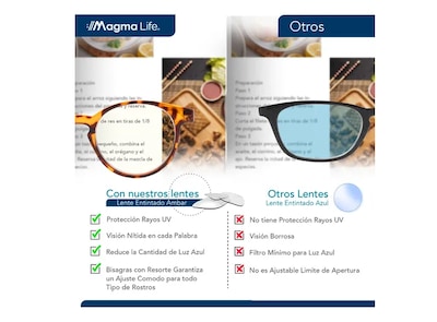 Foto 5 | Set De 5 Gafas Xtellar Magma Life Graduadas Con Filtro De Luz Azul Para Computadora Y Libros – Versátiles Par