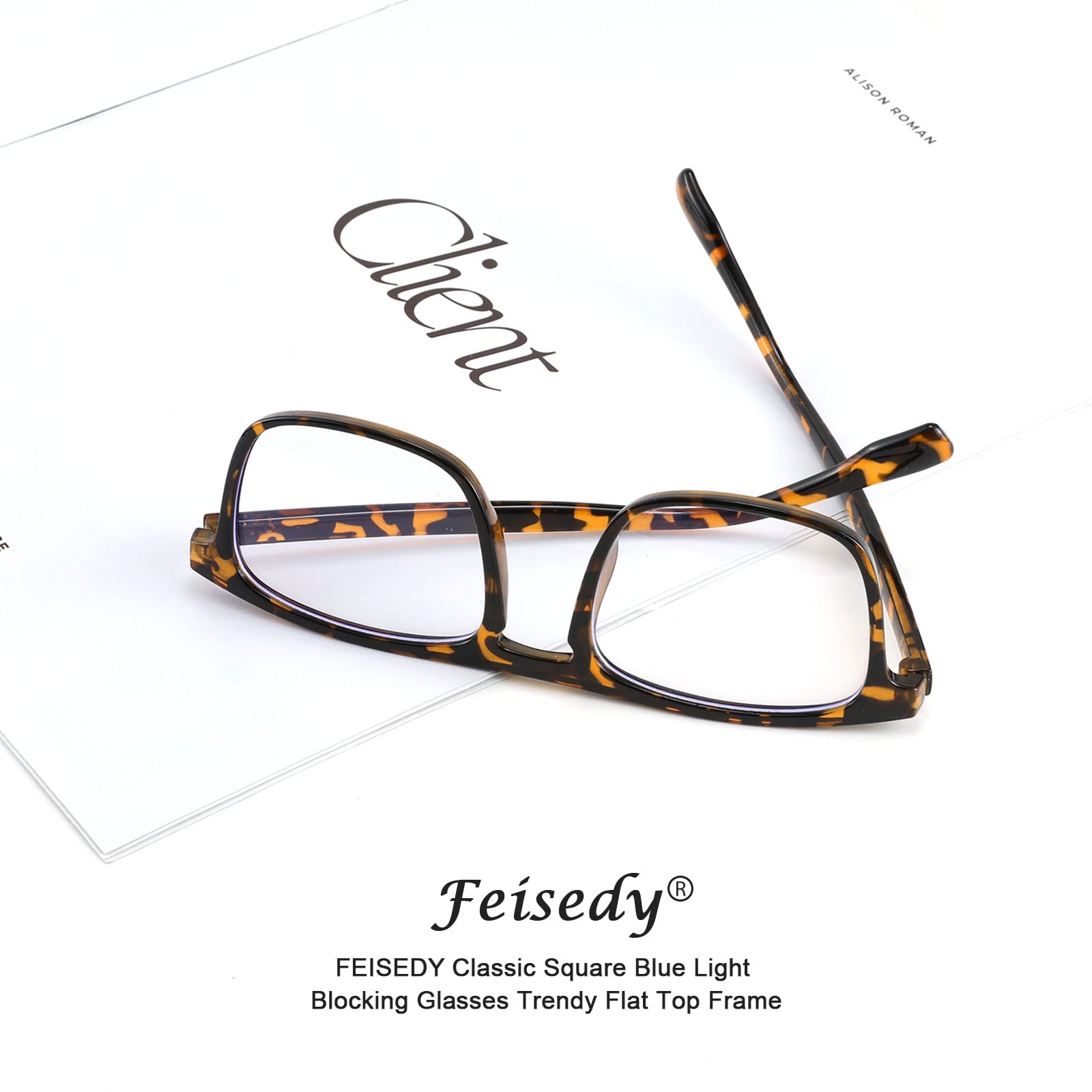 Foto 6 pulgar | Gafas De Bloqueo De Luz Azul Feisedy Classic Square Unisex - Venta Internacional.