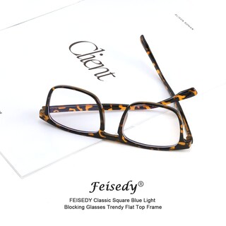 Foto 5 | Gafas De Bloqueo De Luz Azul Feisedy Classic Square Unisex - Venta Internacional.
