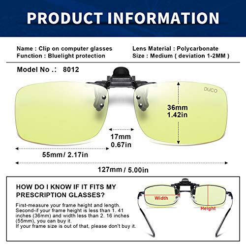 Foto 3 | Gafas De Ordenador Duco 8012, Con Bloqueo De Luz Azul, Unisex - Venta Internacional.