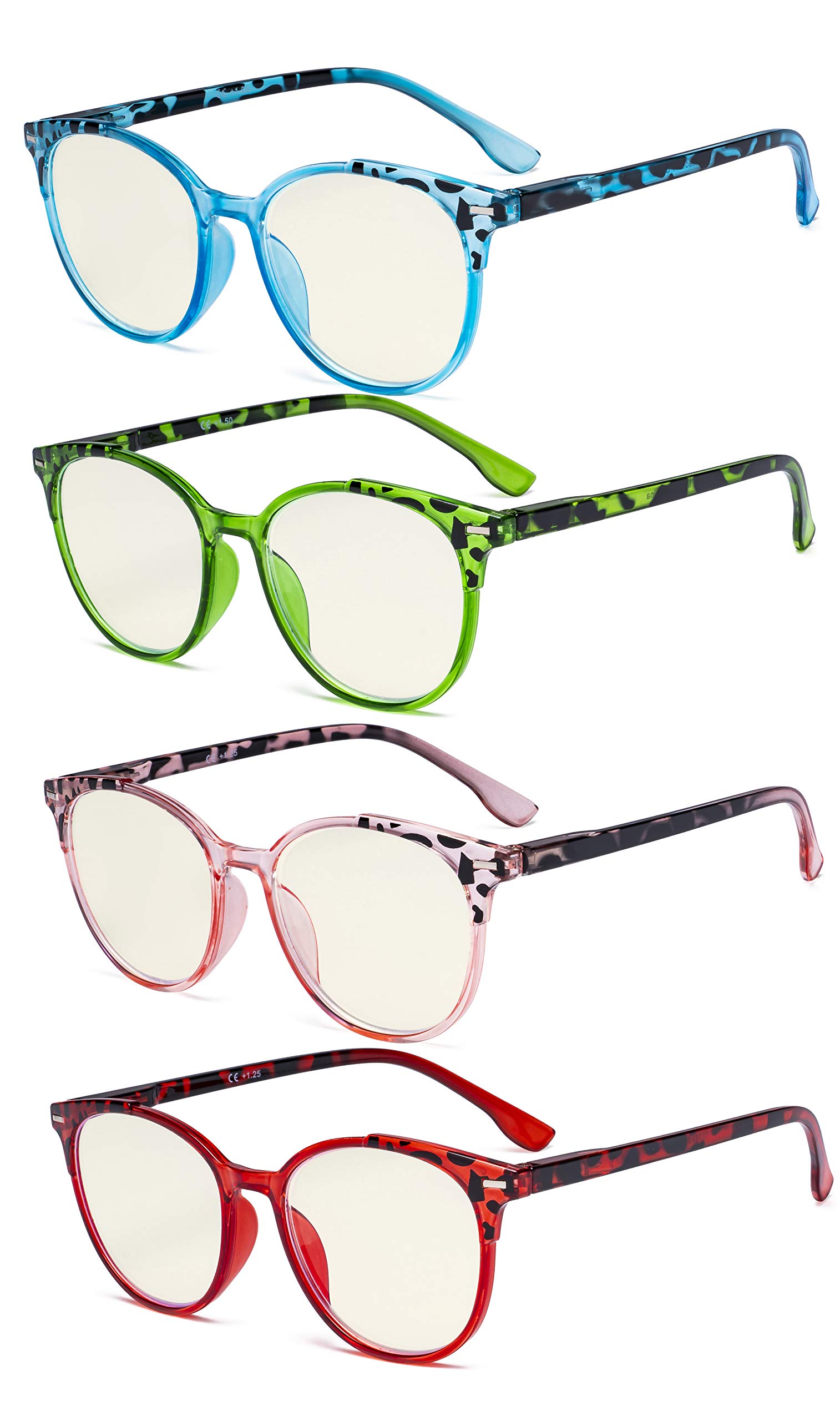 Gafas De Lectura Gtsy Con Bloqueo De Luz Azul Para Mujer (paquete De 4) - Venta Internacional.