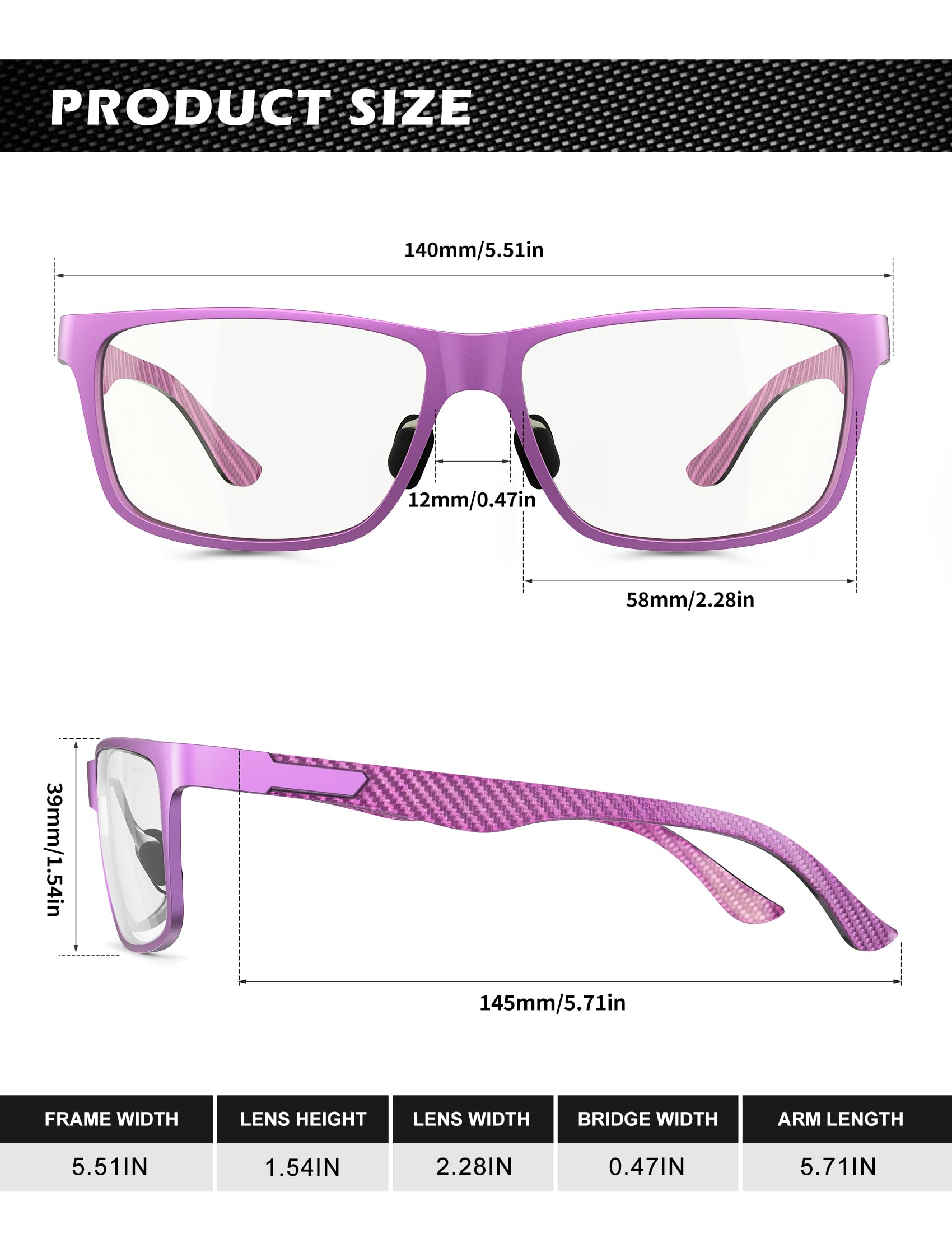 Foto 6 pulgar | Gafas Antiluz Azul Anyluv Lightweight Al-mg Metal - Venta Internacional.