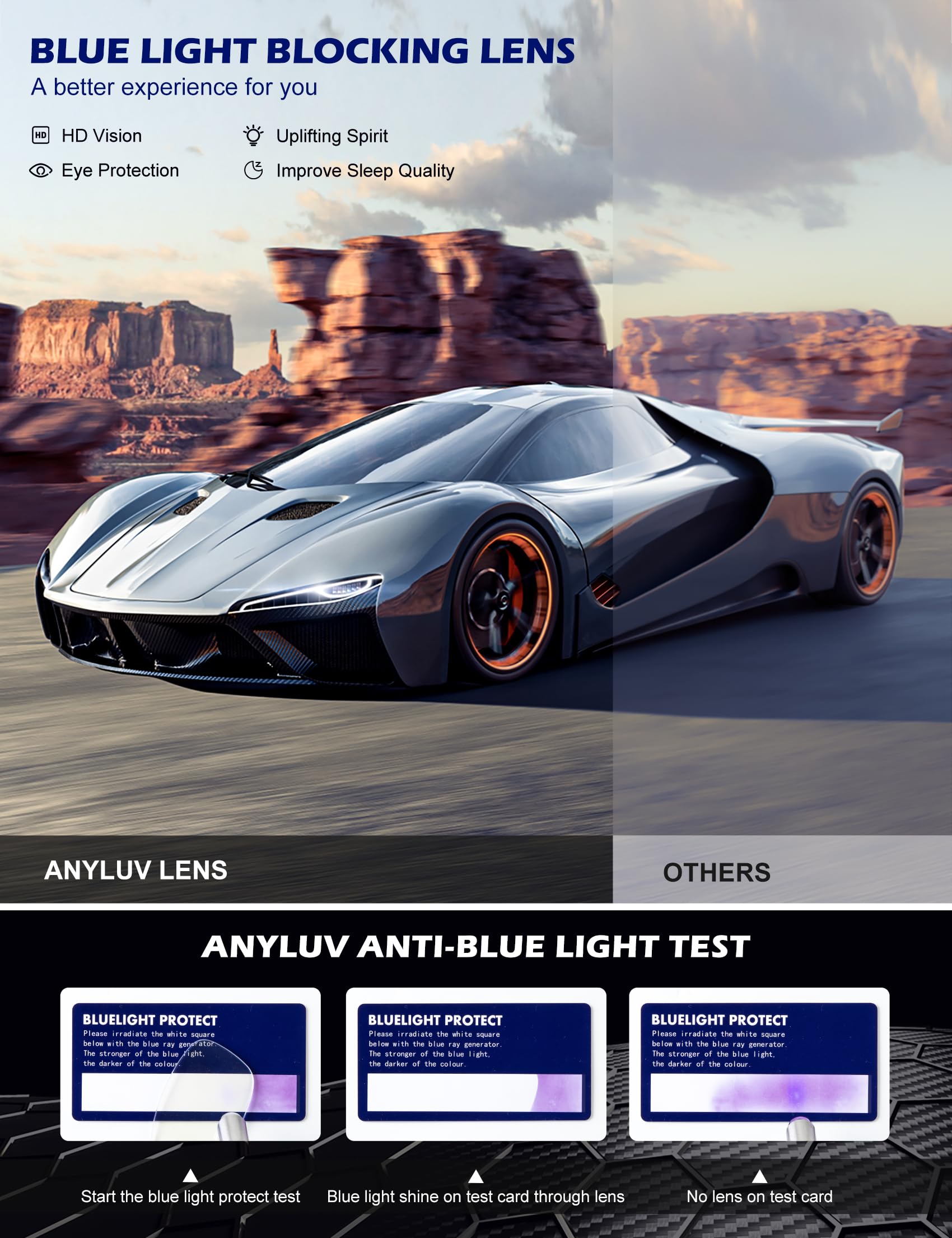 Foto 8 pulgar | Gafas Antiluz Azul Anyluv Lightweight Al-mg Metal - Venta Internacional.