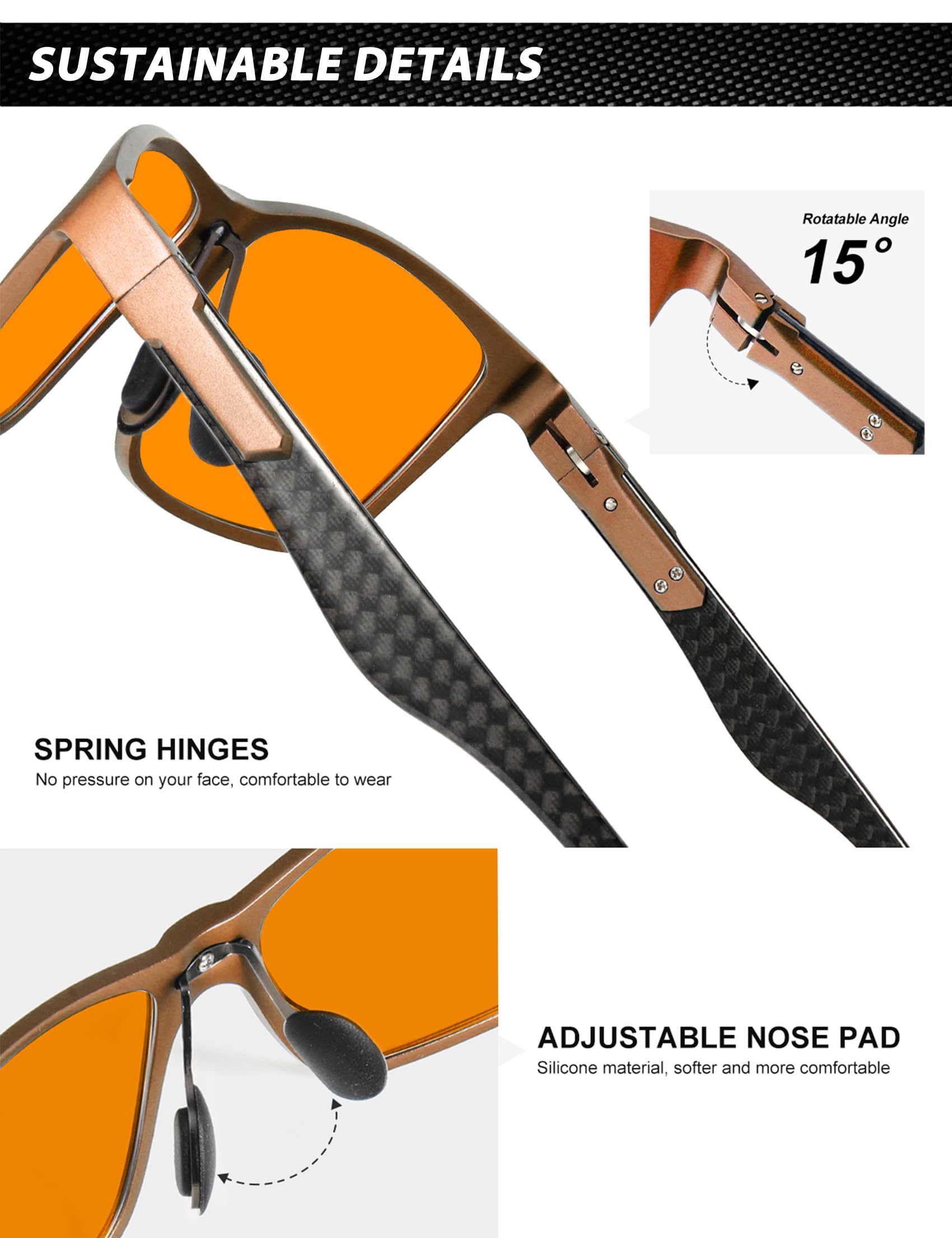 Foto 5 pulgar | Gafas De Bloqueo De Luz Azul Anyluv Para Hombre Al-mg Metal - Venta Internacional.