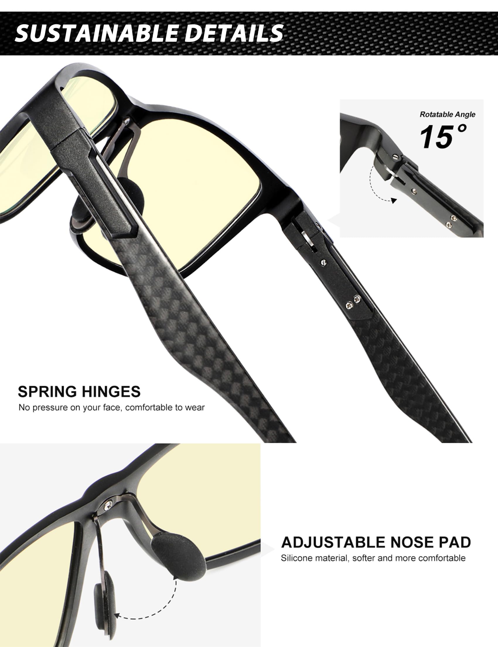 Foto 5 pulgar | Gafas De Bloqueo De Luz Azul Anyluv Para Hombre Al-mg Metal - Venta Internacional.