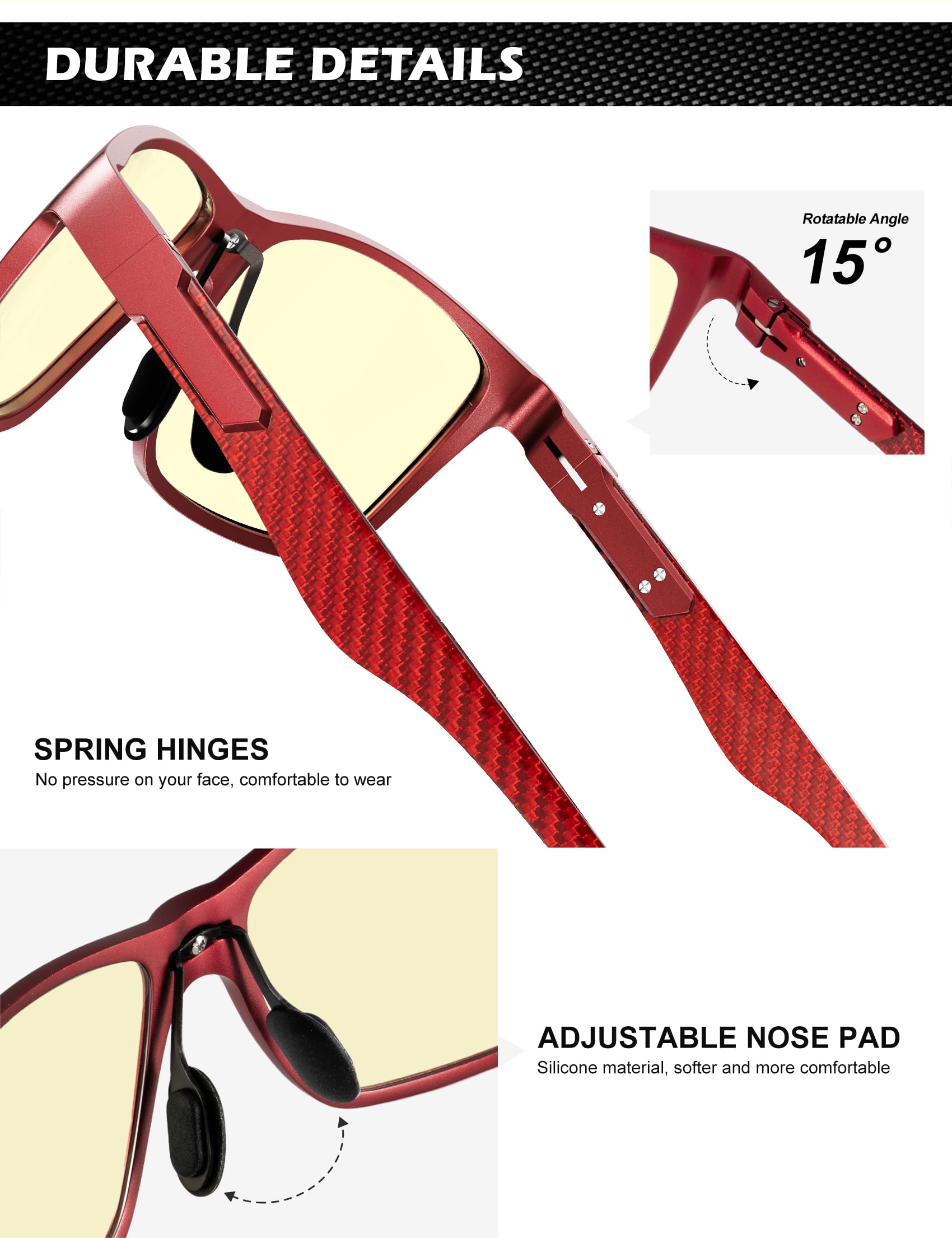 Foto 5 pulgar | Gafas De Bloqueo De Luz Azul Anyluv Para Hombre Al-mg Metal - Venta Internacional.