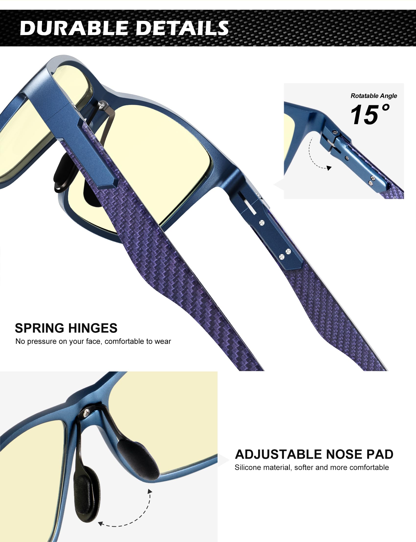 Foto 5 pulgar | Gafas De Bloqueo De Luz Azul Anyluv Para Hombre Al-mg Metal - Venta Internacional.