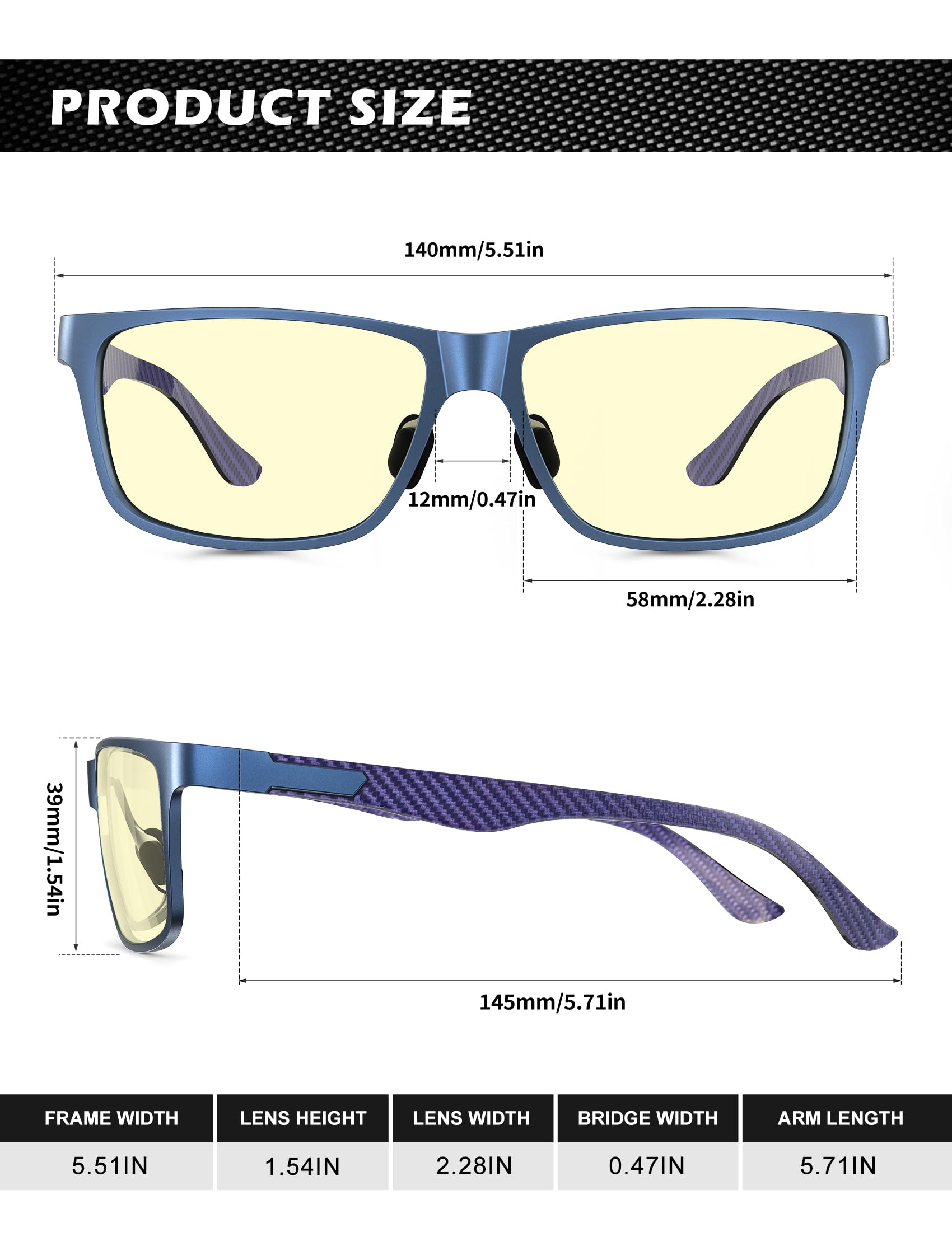 Foto 6 pulgar | Gafas De Bloqueo De Luz Azul Anyluv Para Hombre Al-mg Metal - Venta Internacional.