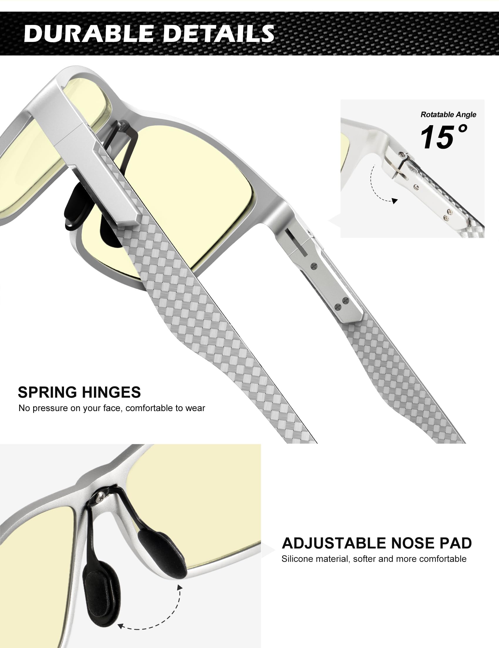 Foto 5 pulgar | Gafas De Bloqueo De Luz Azul Anyluv Para Hombre Al-mg Metal - Venta Internacional.