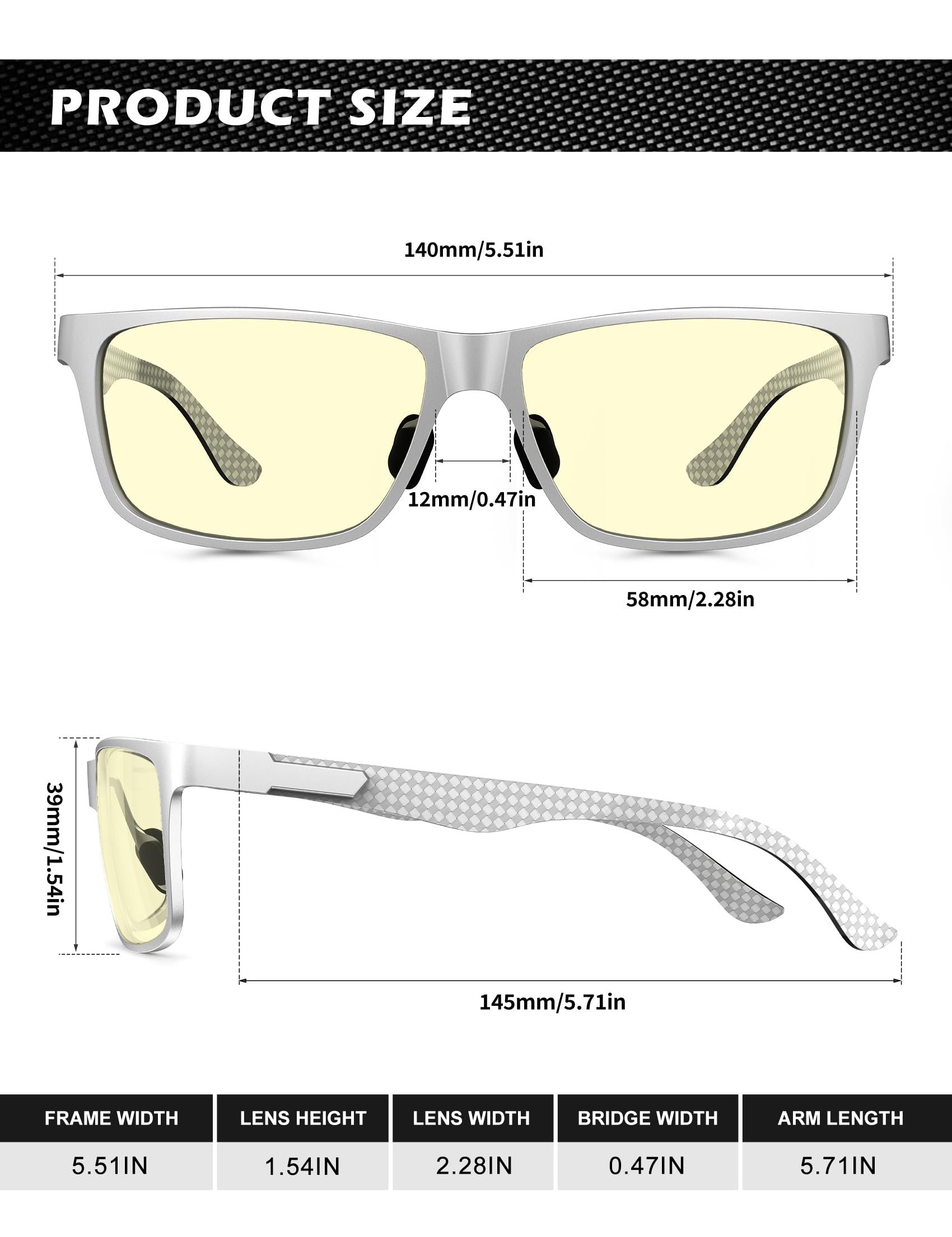 Foto 6 pulgar | Gafas De Bloqueo De Luz Azul Anyluv Para Hombre Al-mg Metal - Venta Internacional.