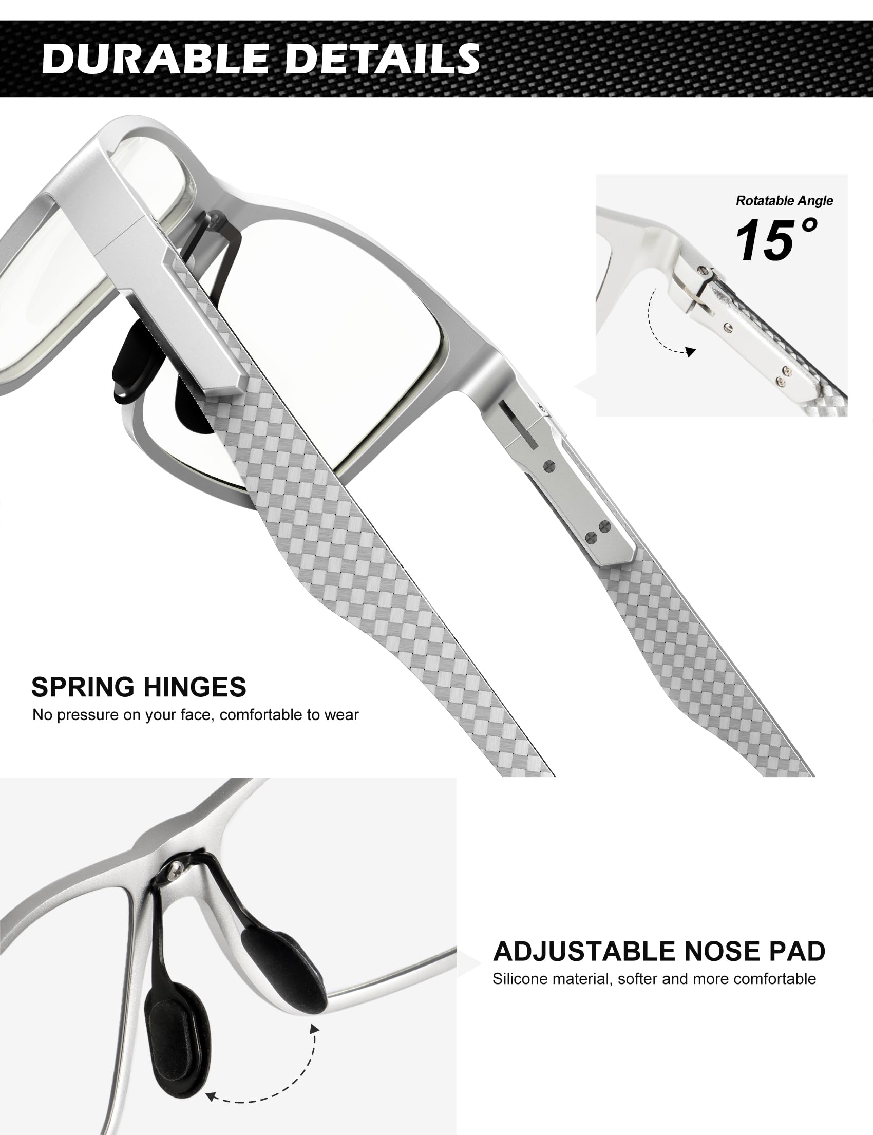 Foto 5 pulgar | Gafas Antiluz Azul Anyluv Lightweight Al-mg Metal - Venta Internacional.