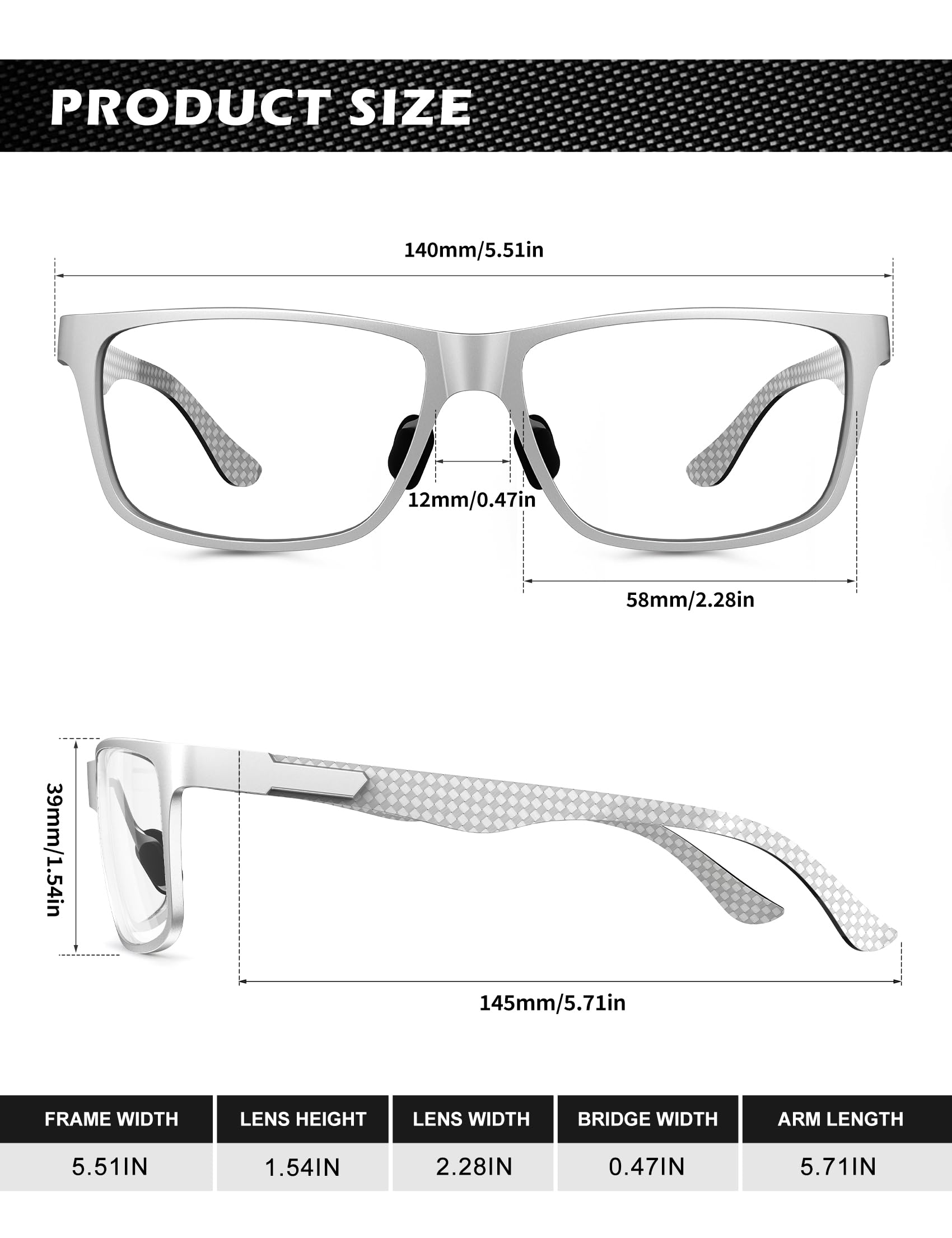 Foto 6 pulgar | Gafas Antiluz Azul Anyluv Lightweight Al-mg Metal - Venta Internacional.