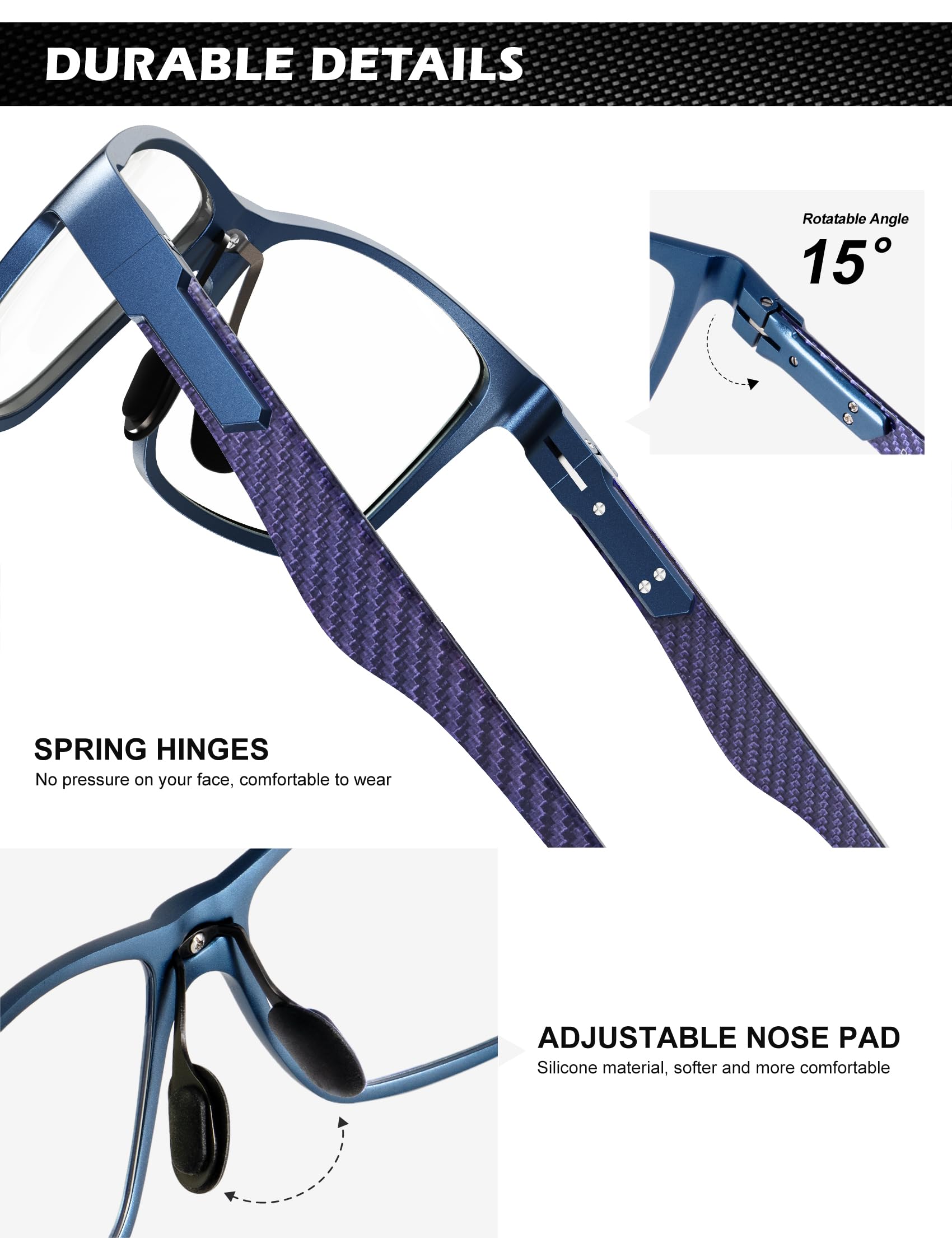 Foto 5 pulgar | Gafas Antiluz Azul Anyluv Lightweight Al-mg Metal - Venta Internacional.