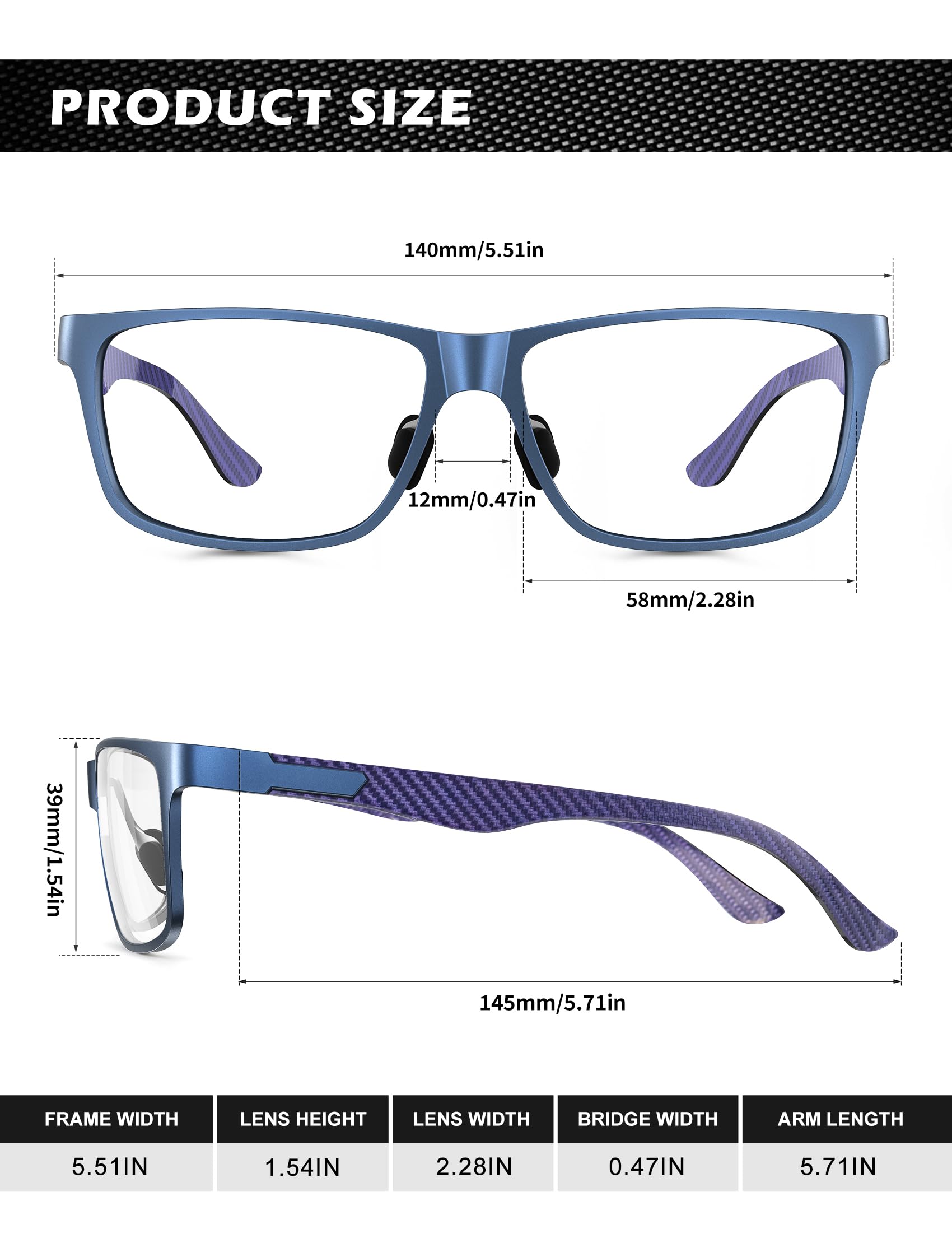 Foto 6 pulgar | Gafas Antiluz Azul Anyluv Lightweight Al-mg Metal - Venta Internacional.