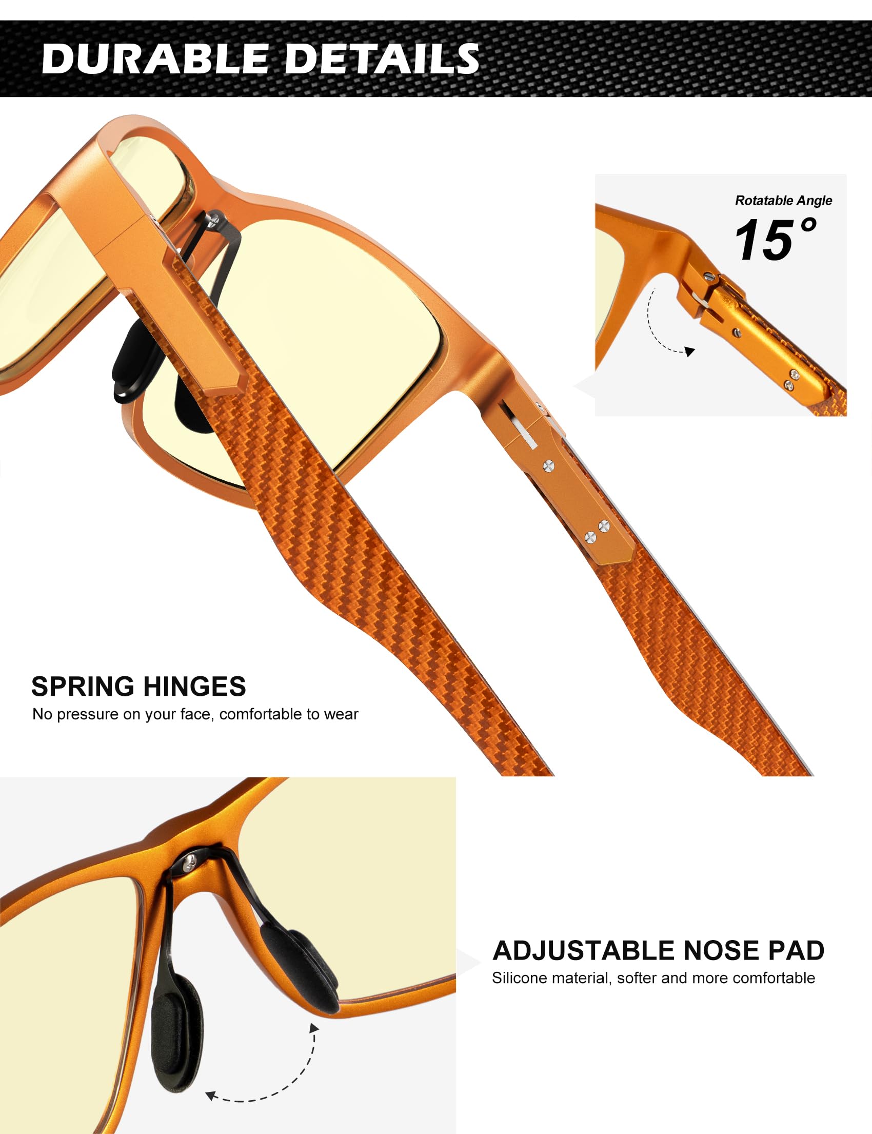 Foto 5 pulgar | Gafas De Bloqueo De Luz Azul Anyluv Para Hombre Al-mg Metal - Venta Internacional.