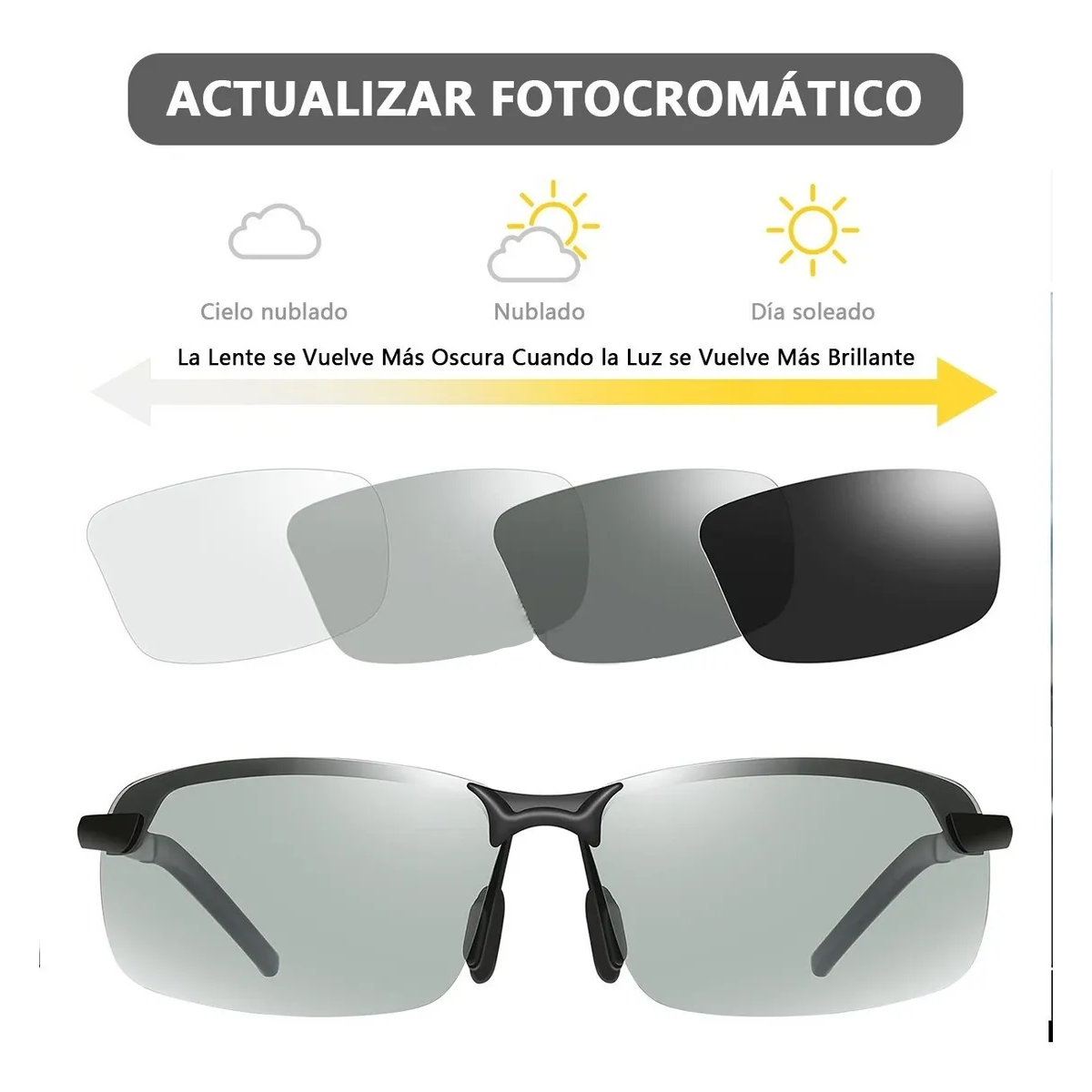 Foto 5 pulgar | Gafas De Ciclismo Lentes Deportivos Fotosensibles 3 En 1 Lab.g Negro