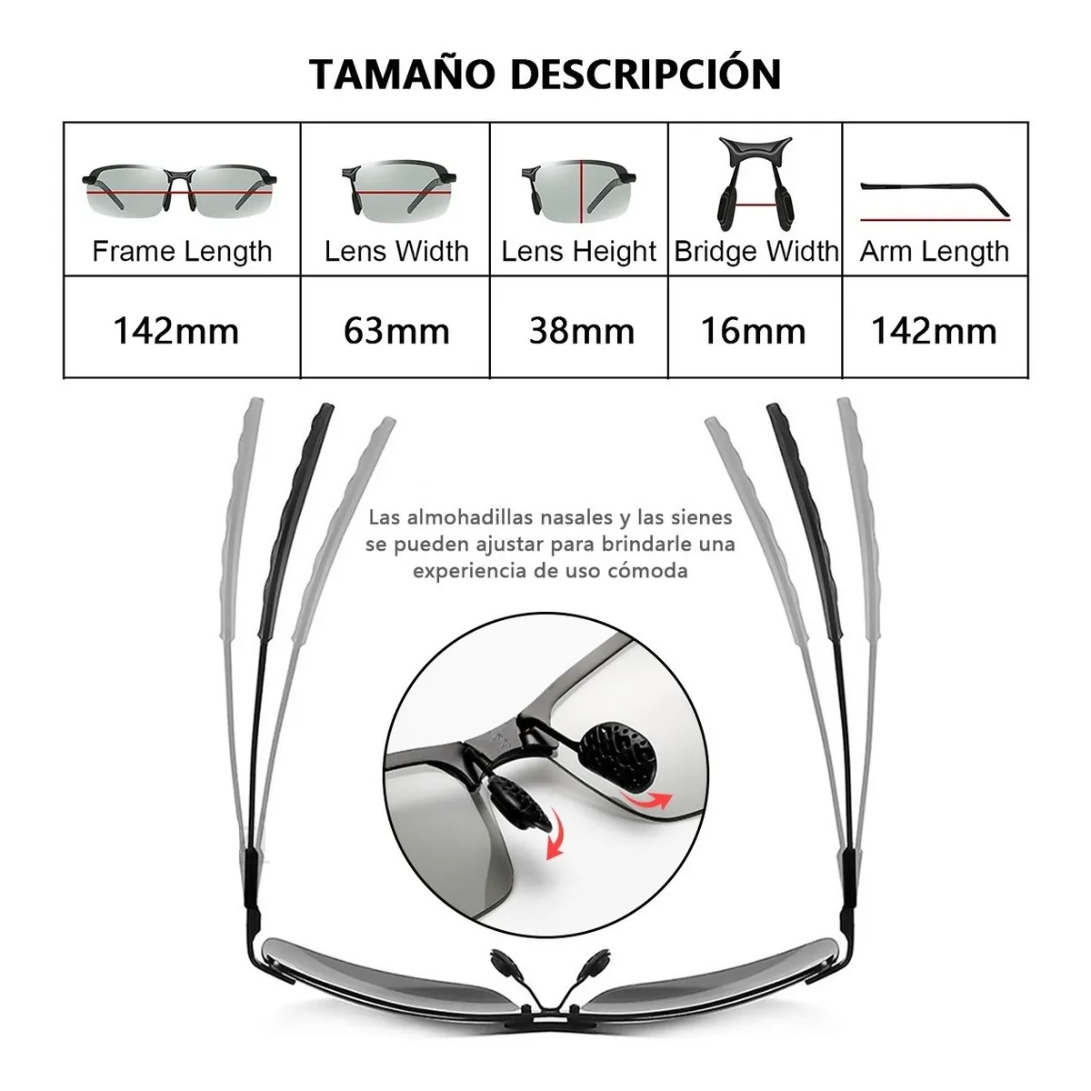 Foto 6 pulgar | Gafas De Ciclismo Lentes Deportivos Fotosensibles 3 En 1 Lab.g Negro