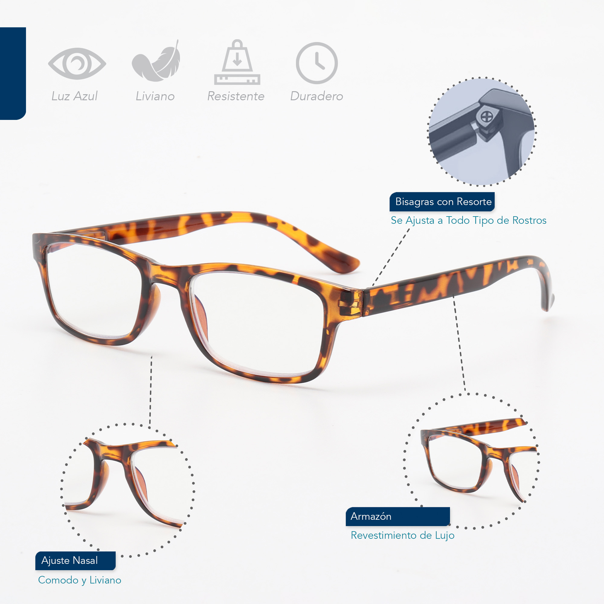 Foto 4 pulgar | Magma Life Lentes Blue Light Sin Aumento  Set De 5 Unisex  Armazones Multicolor Atemporales