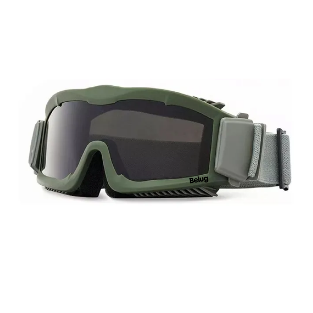 Foto 2 pulgar | Goggle Militar Táctico Lentes Gotcha Policía Careta Gafas Belug  Negro Con Verde Olivo