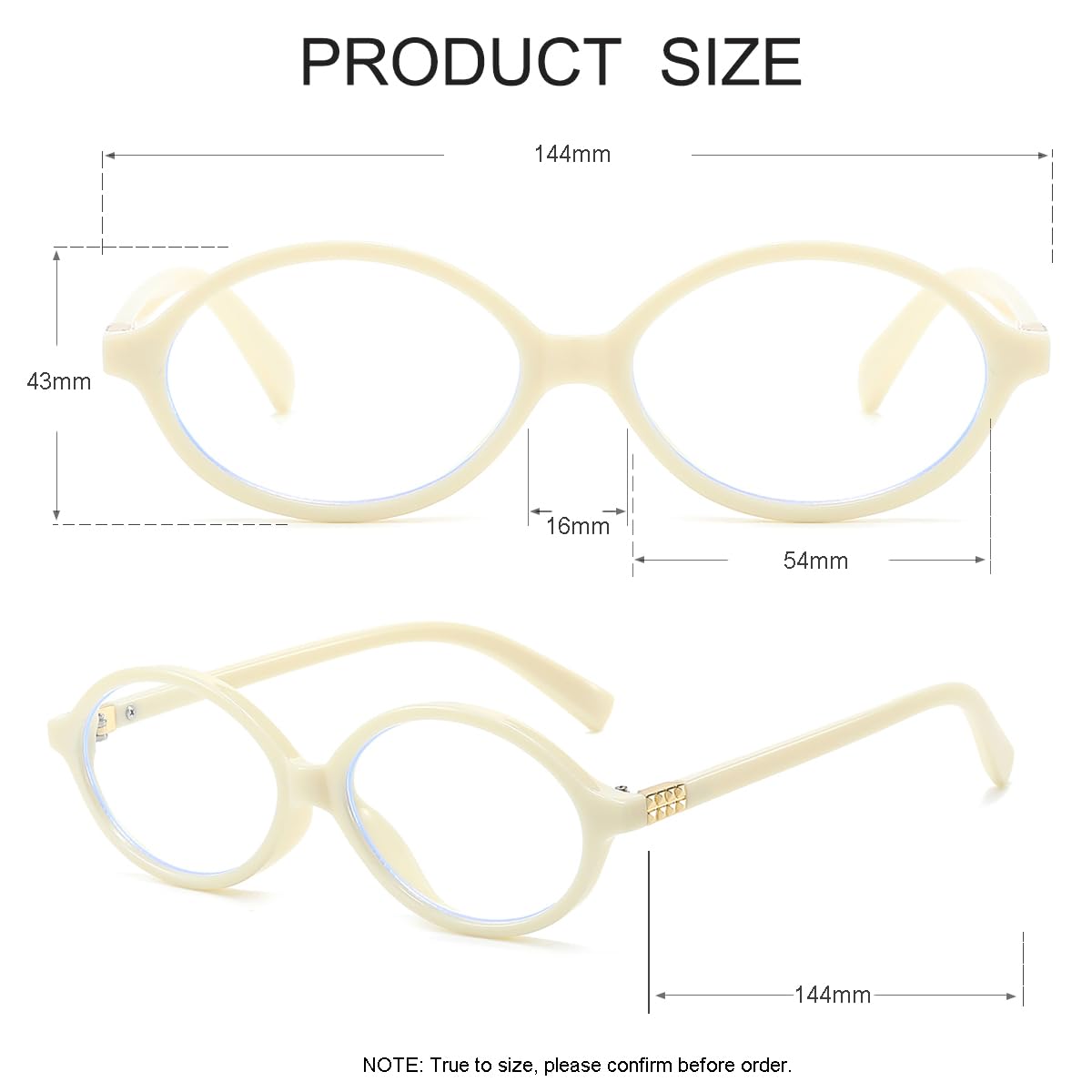 Foto 4 | Gafas Con Bloqueo De Luz Azul Jovakit Retro Ovaladas Para Mujer - Venta Internacional.