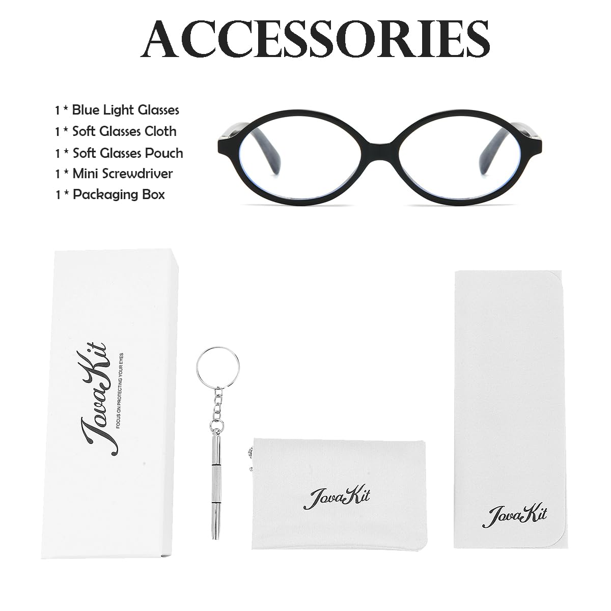 Foto 7 | Gafas Con Bloqueo De Luz Azul Jovakit Retro Ovaladas Para Mujer - Venta Internacional.