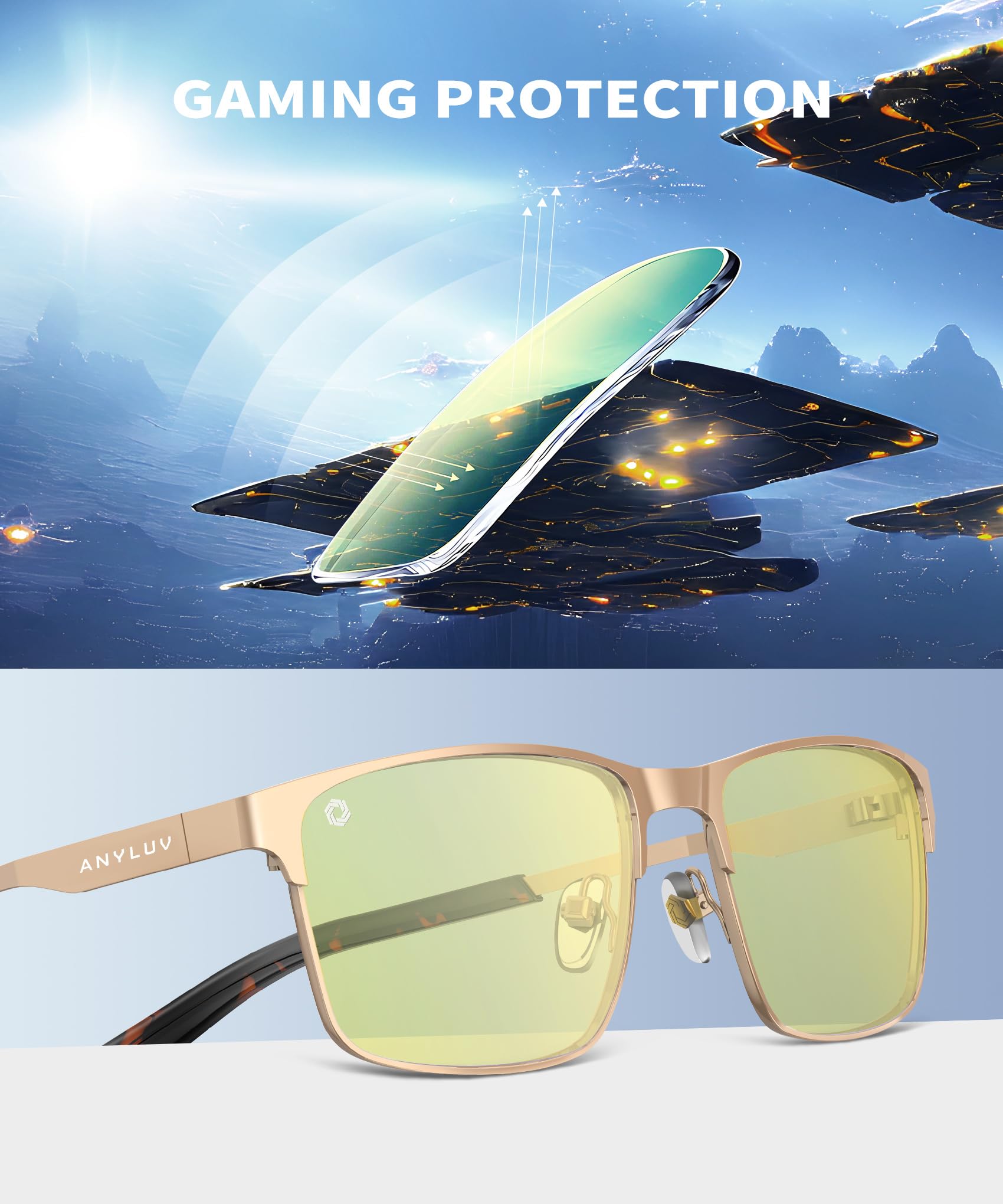 Foto 5 pulgar | Gafas De Bloqueo De Luz Azul Anyluv Para Hombres/mujeres - Venta Internacional.
