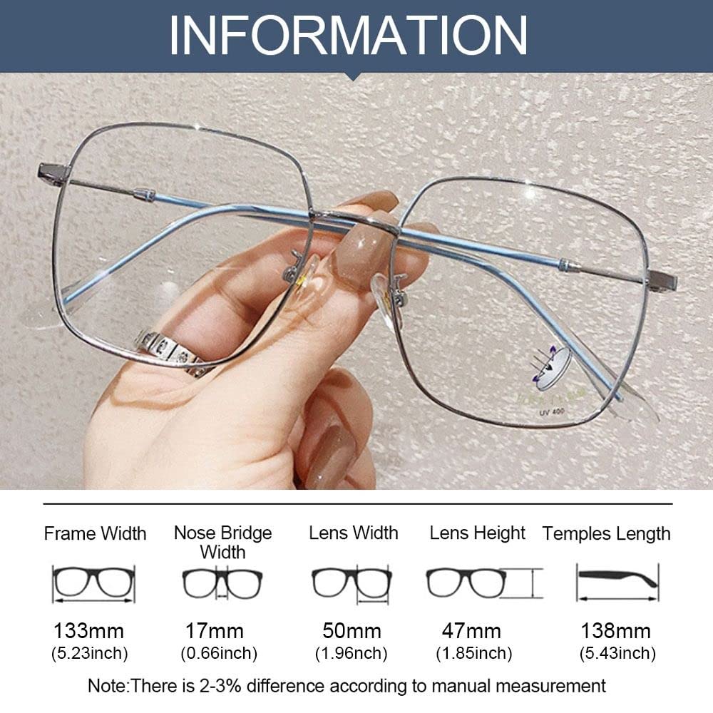 Foto 5 pulgar | Gafas Para Bloquear La Luz Azul Homesogood  Cuadradas  De Metal  De Gran Tamaño - Venta Internacional.