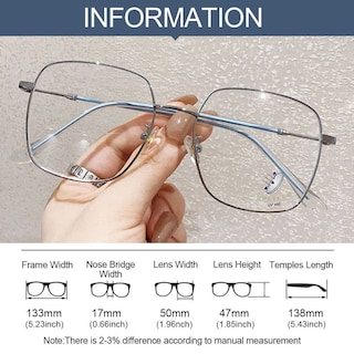 Foto 4 | Gafas Para Bloquear La Luz Azul Homesogood Cuadradas De Metal De Gran Tamaño - Venta Internacional.
