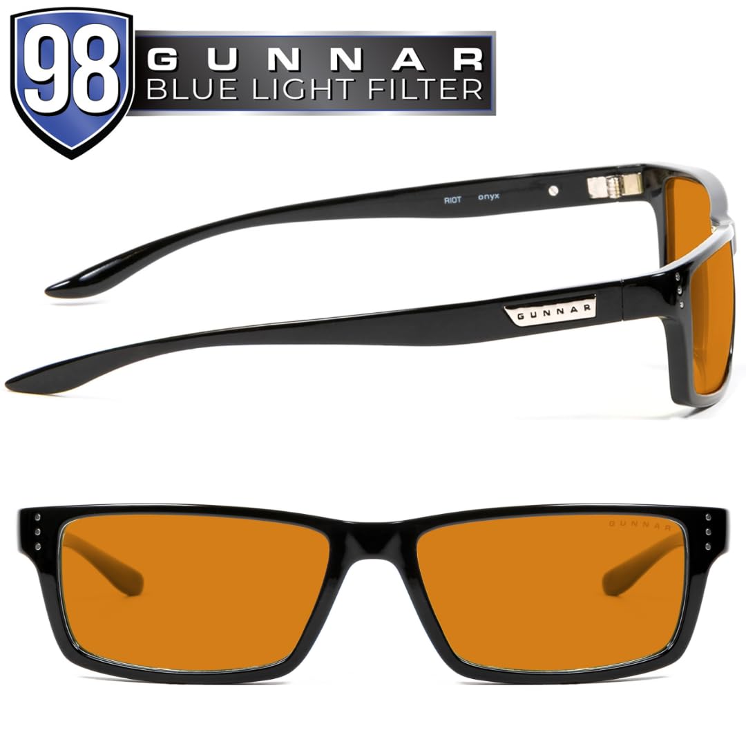Foto 3 | Gafas Para Videojuegos Y Ordenador Gunnar Riot Onyx Amber Tint - Venta Internacional.