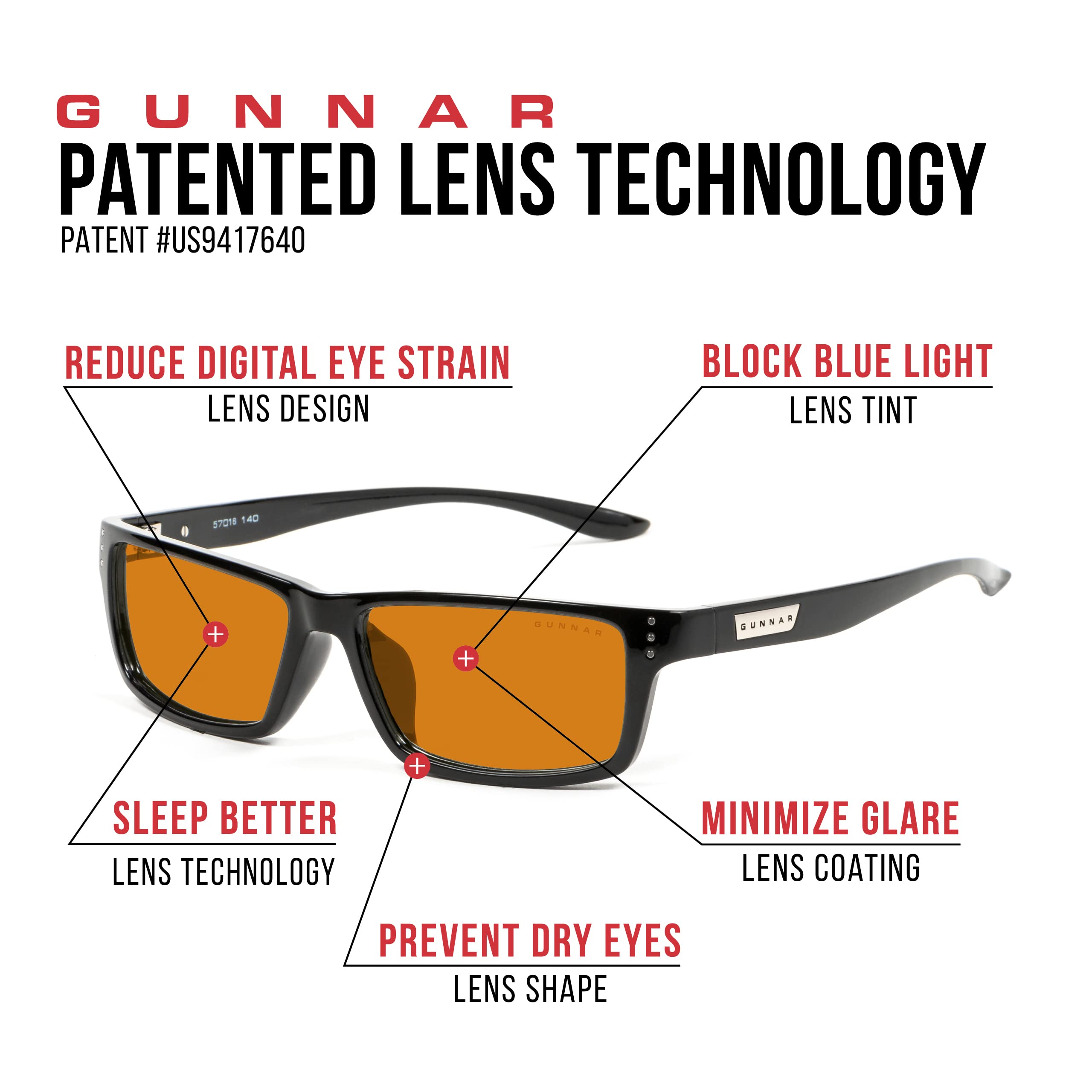 Foto 6 | Gafas Para Videojuegos Y Ordenador Gunnar Riot Onyx Amber Tint - Venta Internacional.