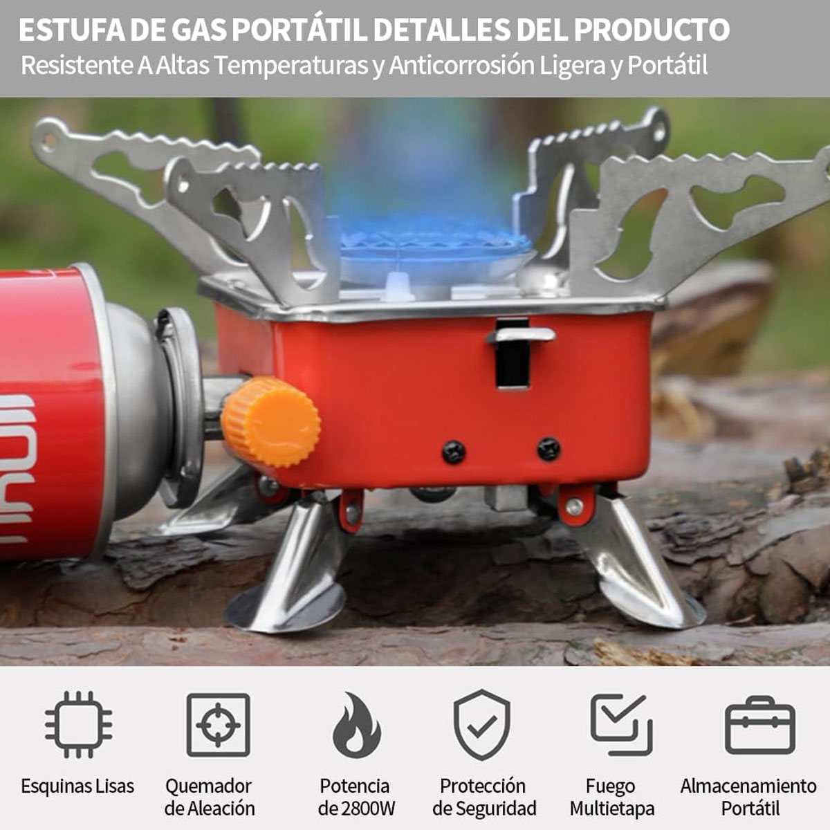 Foto 4 pulgar | Mini Estufa De Camping Kimhi Portatil Plegable De Acero Inoxidable