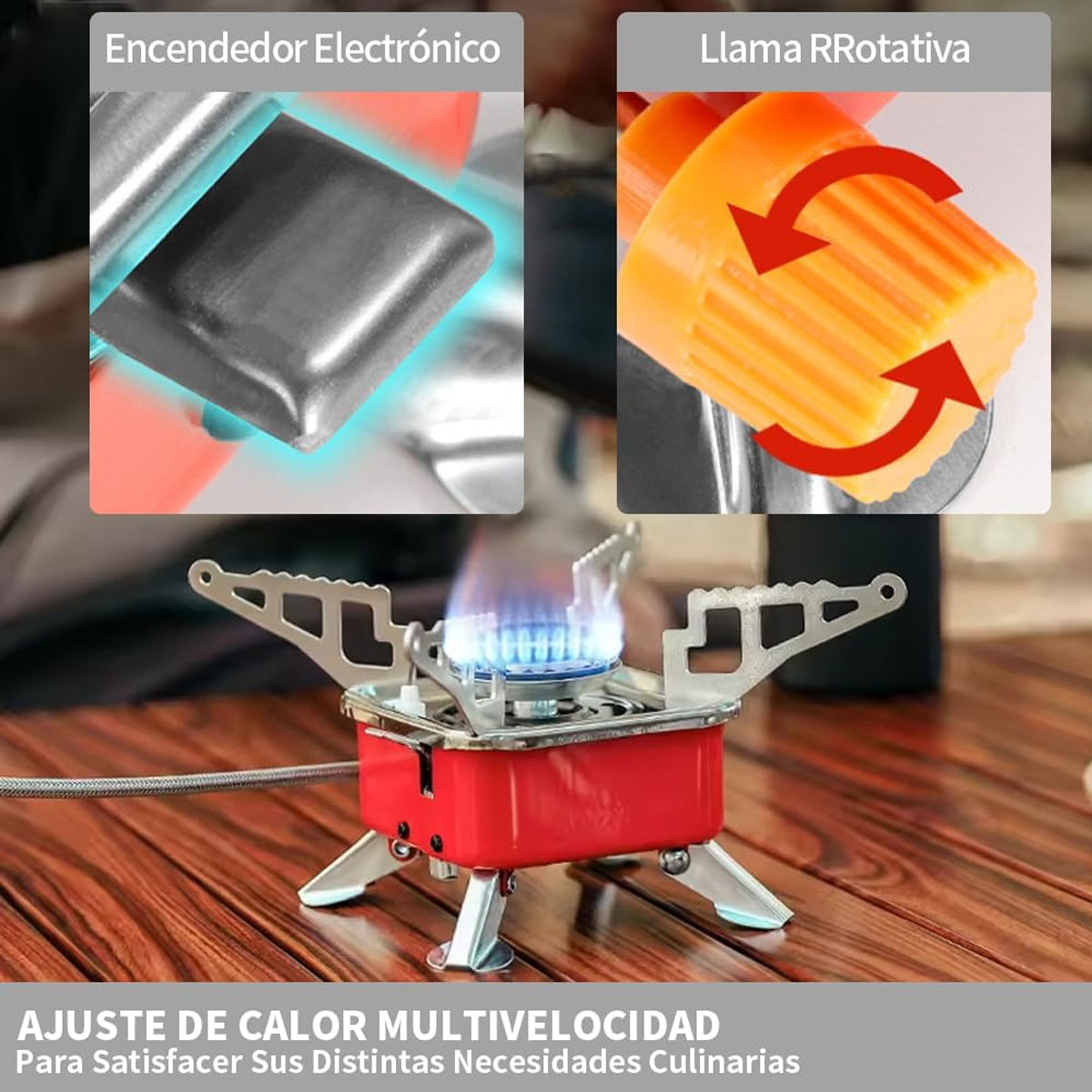 Foto 5 pulgar | Mini Estufa De Camping Kimhi Portatil Plegable De Acero Inoxidable