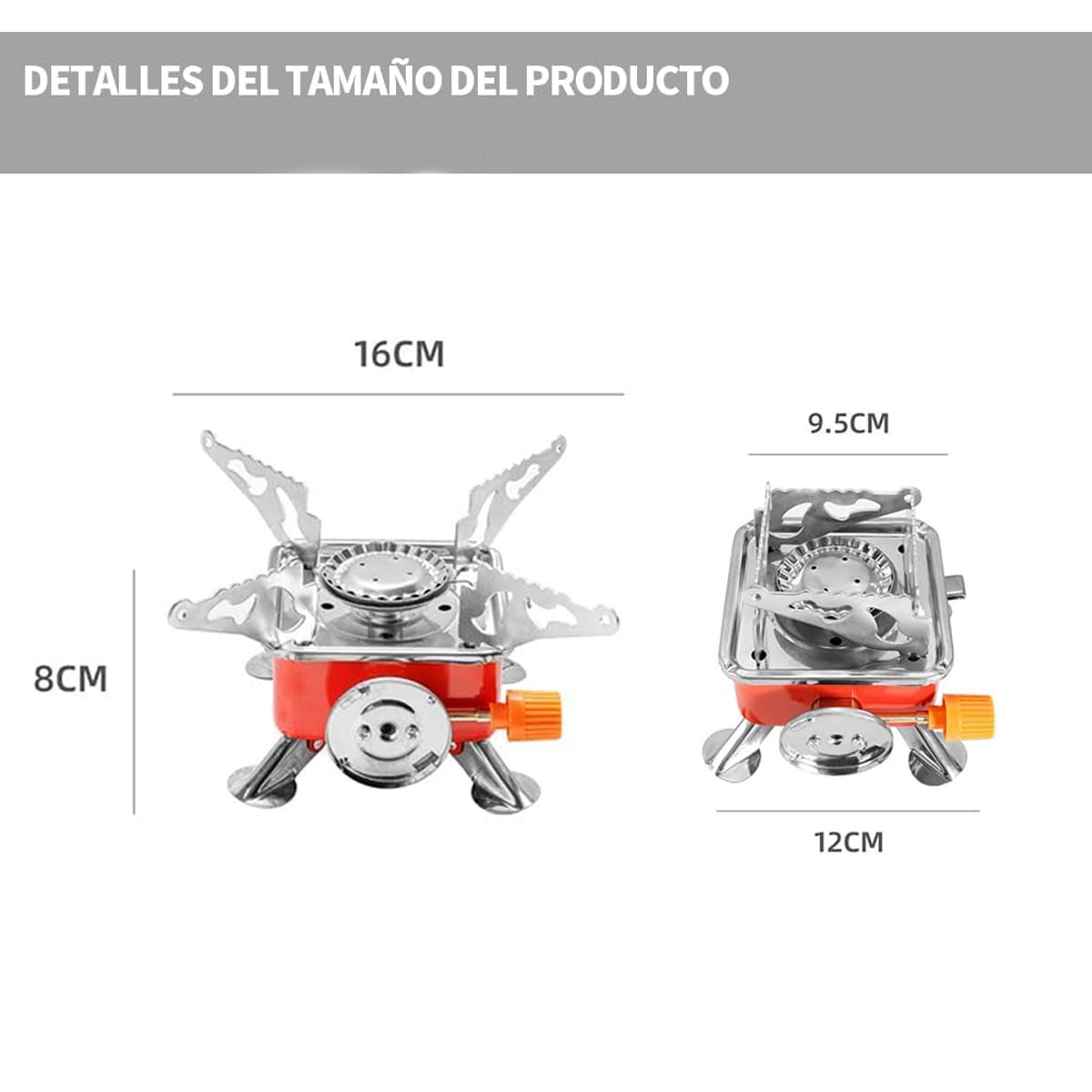 Foto 7 | Mini Estufa De Camping Kimhi Portatil Plegable De Acero Inoxidable