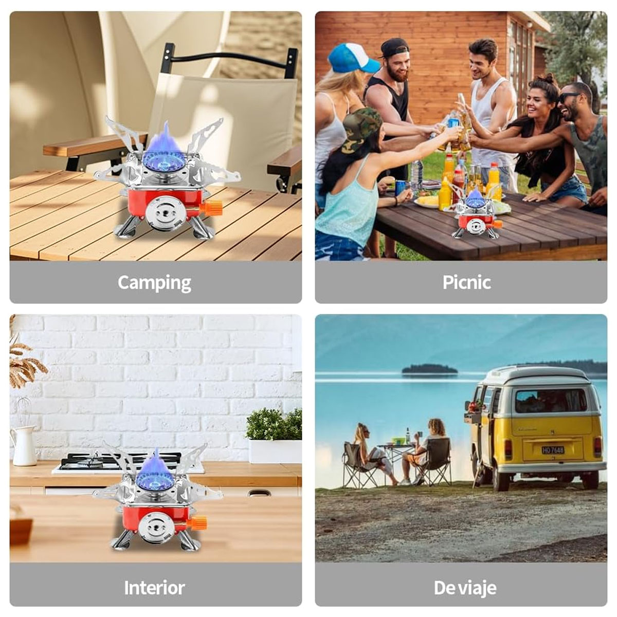 Foto 8 | Mini Estufa De Camping Kimhi Portatil Plegable De Acero Inoxidable