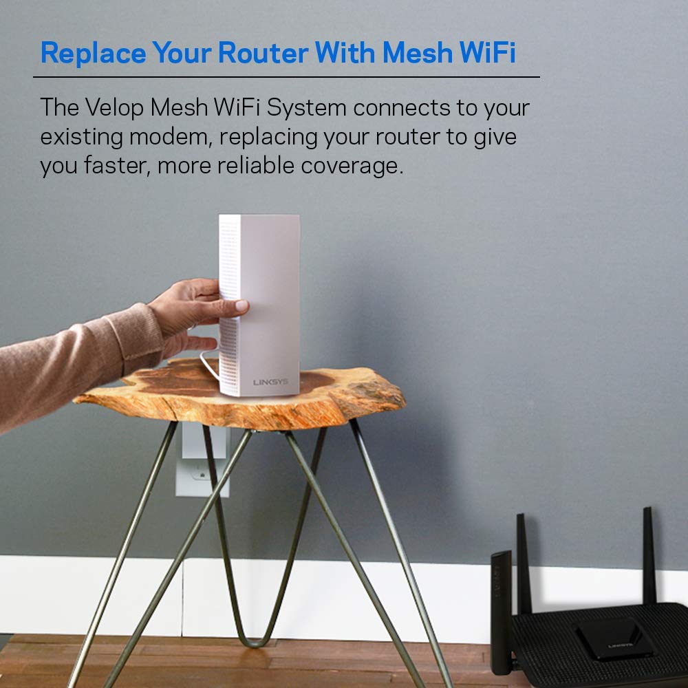 Foto 4 pulgar | Sistema Wifi Linksys Velop Whw0301 Ac2200 De Triple Banda, Paquete De 1 - Venta Internacional.
