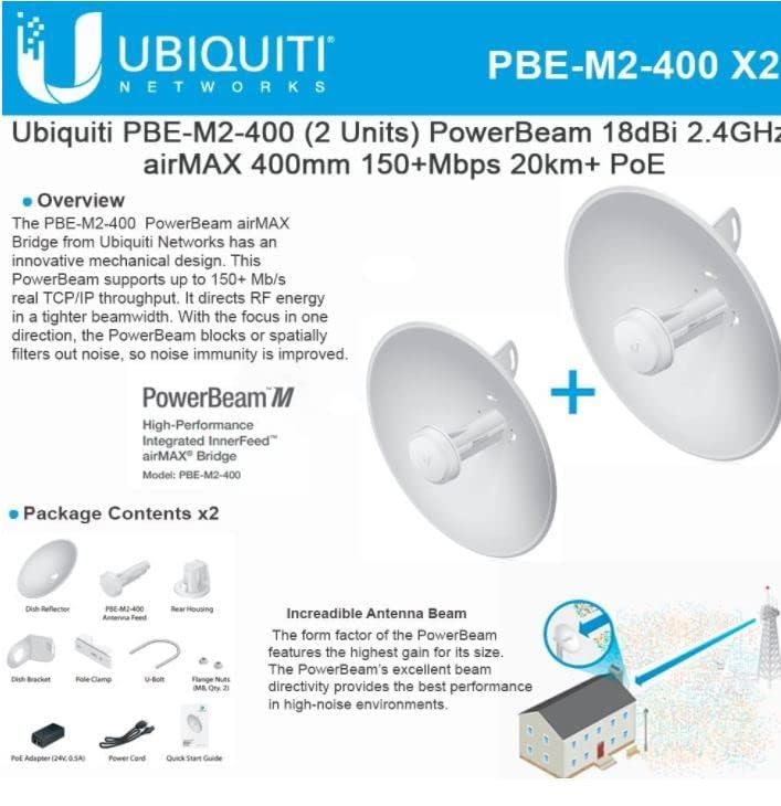Foto 6 pulgar | Puente Inalámbrico Ubiquiti Powerbeam M2 Pbe-m2-400 2,4 Ghz - Venta Internacional.