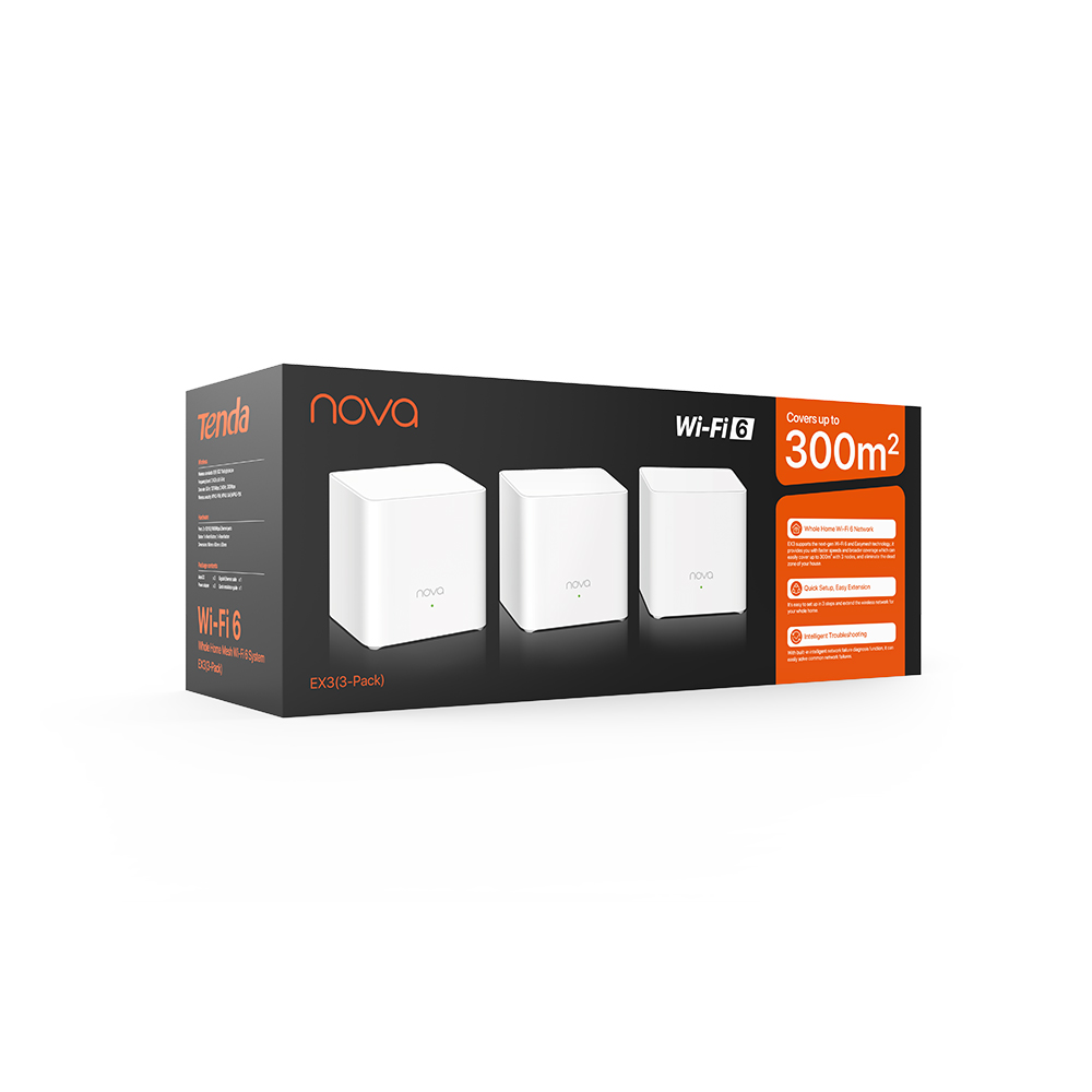 Foto 3 pulgar | Tenda Ax1500 Nova Mx3 Mesh Wifi 6 De Malla De 5 Ghz 3 Pack Color Blanco