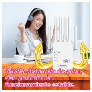 Foto 7 | Repetidor Extensor De Señal Wifi De 1200 Mbps Con 6 Antenas Y Tecnología Dual Band 2.4 Ghz + 5 Ghz