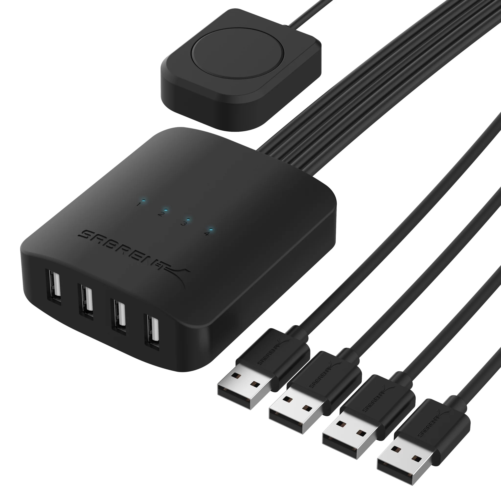 Conmutador Switch Usb Sabrent Usb-uss4 4 Puertos Periféricos $799