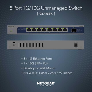 Foto 2 | Conmutador Netgear Gigabit Ethernet GS108X de 8 Puertos 1g/10g - Venta Internacional